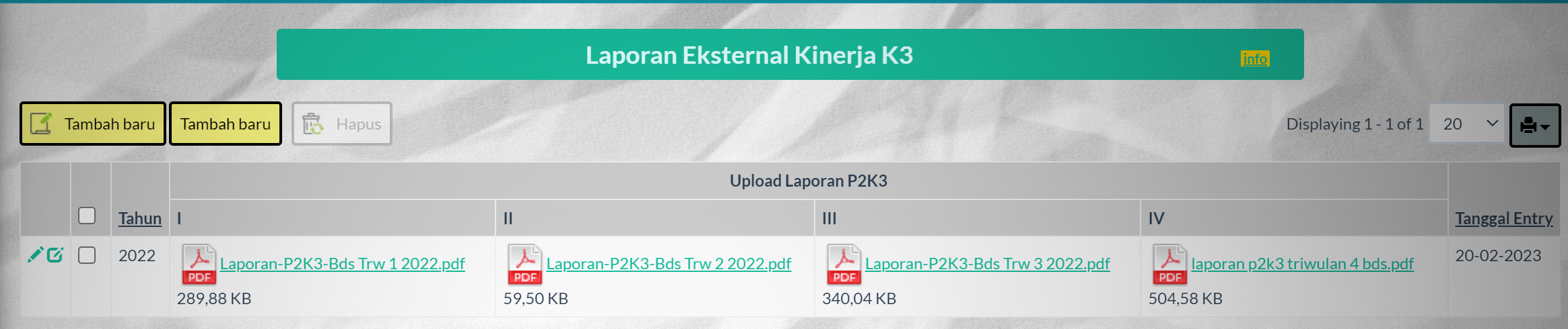 Laporan Eksternal Kinerja K